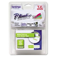 Brother White on Lime Green 12mm (0.47 Inches) Laminated Tape (TZeMQG35) - Retail Packaging Brother White on Lime Green 12mm (0.47 Inches) Laminated Tape (TZeMQG35) - Retail Packaging