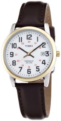 Timex Men's T2N5239J EZ Reader Round Bi-Metal Brown Leather Strap Watch Timex Men's T2N5239J EZ Reader Round Bi-Metal Brown Leather Strap Watch