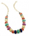 Style&co. Necklace, 20 Gold-Tone Multi-Color Bead Necklace