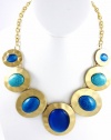 Style&co Necklace, 18 Gold-Tone Teal Stone Matte Frontal Statement Necklace