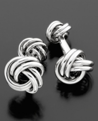 The classic touch to a tuxedo or sophisticated suit. Sterling silver love knots offer an elegant look to French cuffs. The classic touch to a tuxedo or sophisticated suit. Sterling silver love knots offer an elegant look to French cuffs.