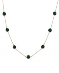 A few swirled green malachite gems (8 mm) collect across a 14k gold chain to create the perfect necklace to add a little pop of color to your wardrobe. Approximate length: 16 inches. A few swirled green malachite gems (8 mm) collect across a 14k gold chain to create the perfect necklace to add a little pop of color to your wardrobe. Approximate length: 16 inches.