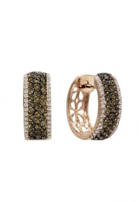 Effy Jewlery Caviar Cognac and White Diamond Earrings, 1.30 TCW Effy Jewlery Caviar Cognac and White Diamond Earrings, 1.30 TCW