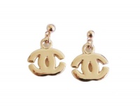 Designer Inspired Rose Gold Mini Logo(Size:1/2*3/8) Stud Earrings- Top01