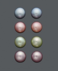 Give your little girl a rainbow of pearls to choose from. This four pair earring set from Fresh by Honora features cultured freshwater pearls (5-1/2-6 mm) in pale blue, pink, green, and lavender. Post earrings crafted in sterling silver. Approximate diameter: 1/4 inch. Give your little girl a rainbow of pearls to choose from. This four pair earring set from Fresh by Honora features cultured freshwater pearls (5-1/2-6 mm) in pale blue, pink, green, and lavender. Post earrings crafted in sterling silver. Approximate diameter: 1/4 inch.