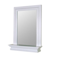 Elegant Home Fashions Stratford Collection Framed Mirror with Shelf, White Elegant Home Fashions Stratford Collection Framed Mirror with Shelf, White