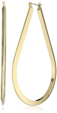 Nine West Got The Edge Gold-Tone Tear Drop Click-It Hoop Earrings