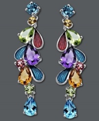 Conversation-starting color. Town & Country's chic cluster earrings highlight diffused pink crystal, citrine (1/8 ct. t.w.), peridot (1/4 ct. t.w.), blue topaz (5/8 ct. t.w.) and amethyst (1-3/8 ct. t.w.). Crafted in sterling silver. Approximate drop: 1-4/10 inches. Conversation-starting color. Town & Country's chic cluster earrings highlight diffused pink crystal, citrine (1/8 ct. t.w.), peridot (1/4 ct. t.w.), blue topaz (5/8 ct. t.w.) and amethyst (1-3/8 ct. t.w.). Crafted in sterling silver. Approximate drop: 1-4/10 inches.
