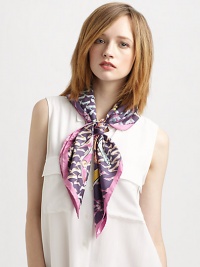 An eye-catching sea of shoes adds style and substance to this buttery soft silk wrap.SilkAbout 36 X 36Dry cleanMade in Italy An eye-catching sea of shoes adds style and substance to this buttery soft silk wrap.SilkAbout 36 X 36Dry cleanMade in Italy