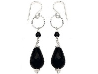 Noah Philippe(tm) Pear Shape Simulated Black Onyx Dangling Drop Earrings in 925 Sterling Silver Noah Philippe(tm) Pear Shape Simulated Black Onyx Dangling Drop Earrings in 925 Sterling Silver
