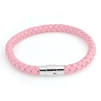 Bling Jewelry Pink Braided 7mm Round Leather Cord Bracelet 8 Inch Bling Jewelry Pink Braided 7mm Round Leather Cord Bracelet 8 Inch