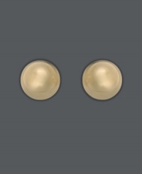 Sparkling and simple, these traditional gold ball (4 mm) stud earrings are perfect for tiny ears. Crafted in 14k gold with a flute bell backing. Sparkling and simple, these traditional gold ball (4 mm) stud earrings are perfect for tiny ears. Crafted in 14k gold with a flute bell backing.