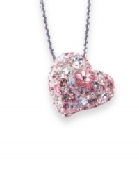 Lift your heart with this radiant pendant from Swarovski featuring pink and white alana crystals. Necklace crafted from mixed metal. Approximate length: 15 inches. Approximate drop: 1 inch. Lift your heart with this radiant pendant from Swarovski featuring pink and white alana crystals. Necklace crafted from mixed metal. Approximate length: 15 inches. Approximate drop: 1 inch.