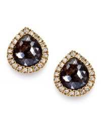Give in to glamour. These teardrop stud earrings are adorned with pear-cut natural color diamonds (3 ct. t.w.) edged by round-cut white diamonds (1/2 ct. t.w.) for a look that exudes elegance. Set in 14k gold. Approximate drop length: 1/2 inch. Approximate drop width: 3/8 inch. Give in to glamour. These teardrop stud earrings are adorned with pear-cut natural color diamonds (3 ct. t.w.) edged by round-cut white diamonds (1/2 ct. t.w.) for a look that exudes elegance. Set in 14k gold. Approximate drop length: 1/2 inch. Approximate drop width: 3/8 inch.