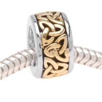 22K Gold Plated Trinity Celtic Knot On Silver Tone Bead - Fits Pandora (1) 22K Gold Plated Trinity Celtic Knot On Silver Tone Bead - Fits Pandora (1)