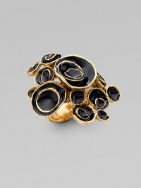 Artsy and divine, a miniature sculpture for the finger.Enamel Metal Width, about 1¼ Length, about 1½ Made in Italy Artsy and divine, a miniature sculpture for the finger.Enamel Metal Width, about 1¼ Length, about 1½ Made in Italy