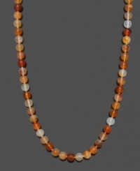 A citrus splash. Add flavor with graduated, orange onyx beads (8-9 mm). Clasp crafted in 14k gold. Approximate length: 18 inches. A citrus splash. Add flavor with graduated, orange onyx beads (8-9 mm). Clasp crafted in 14k gold. Approximate length: 18 inches.