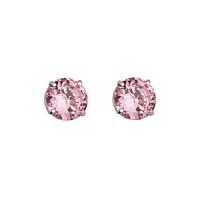 .925 Sterling Silver Rhodium Plated 4mm October Birthstone Round CZ Solitaire Basket Stud Earrings for Baby and Children & Women with Screw-back (Pink Tourmaline, Light Pink) .925 Sterling Silver Rhodium Plated 4mm October Birthstone Round CZ Solitaire Basket Stud Earrings for Baby and Children & Women with Screw-back (Pink Tourmaline, Light Pink)