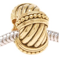 22K Gold Plated Beaded Cable Rope Bead - Fits Pandora (1) 22K Gold Plated Beaded Cable Rope Bead - Fits Pandora (1)