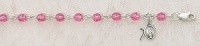 Rose Sterling Silver Swarovski Crystal Baby Birthstone 5MM Rosary Bracelet 5 Length Rose Sterling Silver Swarovski Crystal Baby Birthstone 5MM Rosary Bracelet 5 Length