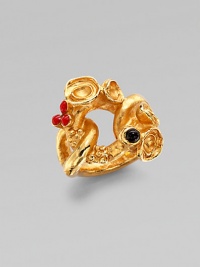 An exquisitely artful piece that features enamel and glass accents in a radiant goldtone shank. Goldtone tinEnamelGlassWidth, about 1Made in Italy An exquisitely artful piece that features enamel and glass accents in a radiant goldtone shank. Goldtone tinEnamelGlassWidth, about 1Made in Italy