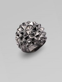 A bold stud-like texture in sterling silver with a dramatic black rhodium finish. Sterling silver and black rhodium Width, about 1 Imported