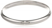 Sterling Silver Polished Guard and Hinge Bangle Bracelet