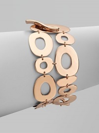 Smooth, organically shaped links in sterling silver and 18k gold, finished with the warmth of 18k rose goldplating in a double-row design. 18k gold and sterling silver with 18k rose goldplatingLength, about 7½Toggle clasp closureImported Smooth, organically shaped links in sterling silver and 18k gold, finished with the warmth of 18k rose goldplating in a double-row design. 18k gold and sterling silver with 18k rose goldplatingLength, about 7½Toggle clasp closureImported