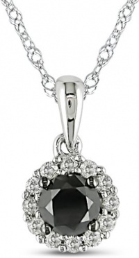 14k Gold 1/2ct TDW Black and White Diamond Necklace (H-I, I2-I3) 14k Gold 1/2ct TDW Black and White Diamond Necklace (H-I, I2-I3)