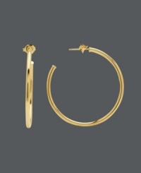 Kick back and relax in timeless style for a look that's effortless and cool. 14k gold earrings feature a polished design and stud post backing. Approximate diameter: 1-3/8 inches.