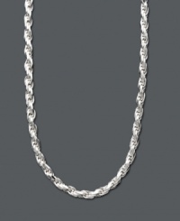 Liven up any outfit with a sleek layer of silver. Necklace by Giani Bernini features an intricate diamond cut rope chain in sterling silver. Approximate length: 18 inches. Liven up any outfit with a sleek layer of silver. Necklace by Giani Bernini features an intricate diamond cut rope chain in sterling silver. Approximate length: 18 inches.