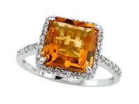 Genuine Citrine Ring by Effy Collection® in 14 kt White Gold Size 5 Genuine Citrine Ring by Effy Collection® in 14 kt White Gold Size 5
