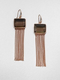 An elegant design featuring faceted, smokey quartz stones and a chain link tassel in sterling silver and 18k gold, finished in the warm glow of 18k rose goldplating. Smokey quartzSterling silver and 18k gold with 18k rose goldplatingDrop, about 3.8Hook backImported An elegant design featuring faceted, smokey quartz stones and a chain link tassel in sterling silver and 18k gold, finished in the warm glow of 18k rose goldplating. Smokey quartzSterling silver and 18k gold with 18k rose goldplatingDrop, about 3.8Hook backImported
