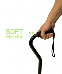 Ez2care Classic Soft Handle Cane with Strap, Black Ez2care Classic Soft Handle Cane with Strap, Black