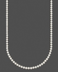 A long, chic layer adds instant refinement to your look. Necklace by Belle de Mer features AA Akoya cultured pearls (6-1/2-7 mm) set in 14k gold. Approximate length: 30 inches. A long, chic layer adds instant refinement to your look. Necklace by Belle de Mer features AA Akoya cultured pearls (6-1/2-7 mm) set in 14k gold. Approximate length: 30 inches.