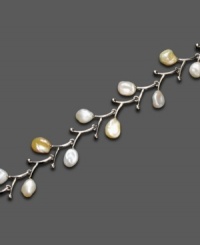 Beautiful, naturally-designed style. This bracelet features Keishi cultured freshwater pearls (7.5 mm-8.5 mm) set in sterling silver. Approximate length: 7 inches. Beautiful, naturally-designed style. This bracelet features Keishi cultured freshwater pearls (7.5 mm-8.5 mm) set in sterling silver. Approximate length: 7 inches.