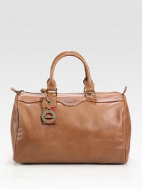 Buttery-smooth cowhide leather adds a touch of classic luxury to this roomy, structured bag.Double top handles, 3¾ drop Top zip closure Protective metal feet One inside zip pocket Logo-print nylon lining 12½W X 7½H X 5D Imported Buttery-smooth cowhide leather adds a touch of classic luxury to this roomy, structured bag.Double top handles, 3¾ drop Top zip closure Protective metal feet One inside zip pocket Logo-print nylon lining 12½W X 7½H X 5D Imported