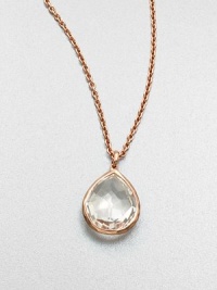 From the Rock Candy® Collection. A beautifully brilliant clear quartz stone on a link chain in 18k gold and sterling silver, finished in the warm glow of 18k rose goldplating. Clear quartz18k gold & sterling silver with 18k rose goldplatingLength, about 16 to 18 adjustablePendant size, about .62Lobster clasp closureImported From the Rock Candy® Collection. A beautifully brilliant clear quartz stone on a link chain in 18k gold and sterling silver, finished in the warm glow of 18k rose goldplating. Clear quartz18k gold & sterling silver with 18k rose goldplatingLength, about 16 to 18 adjustablePendant size, about .62Lobster clasp closureImported