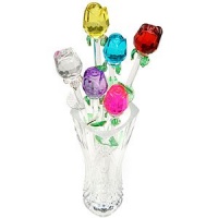 6 Glass Roses