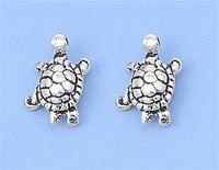 Sterling Silver Turtle Stud Earrings Sterling Silver Turtle Stud Earrings