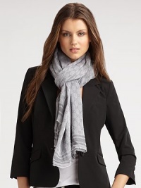 Lightweight cotton stole in a signature GG pattern with striped solid border.About 49 X 76 Cotton; dry clean Made in Italy Lightweight cotton stole in a signature GG pattern with striped solid border.About 49 X 76 Cotton; dry clean Made in Italy