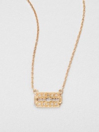 From the Edge Collection. A surprising style in dazzling diamonds and 14k rose gold on a ball chain. 14k rose goldDiamonds, .06tcwLength, about 16Pendant size, about .4 Lobster clasp closureMade in Italy and imported From the Edge Collection. A surprising style in dazzling diamonds and 14k rose gold on a ball chain. 14k rose goldDiamonds, .06tcwLength, about 16Pendant size, about .4 Lobster clasp closureMade in Italy and imported