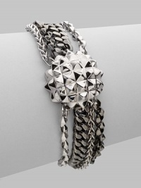 From the Superstud Collection. Multiple chain links with edgy stud detail.Sterling silver Black rhodium plated Length, about 8 Magnetic clasp closure Imported From the Superstud Collection. Multiple chain links with edgy stud detail.Sterling silver Black rhodium plated Length, about 8 Magnetic clasp closure Imported