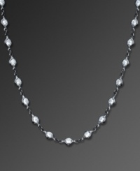 Go to great lengths with CRISLU's striking long necklace. Crafted in black platinum over sterling silver, it's embellished with sparkling cubic zirconias (17 ct. t.w.). Approximate length: 24 inches. Go to great lengths with CRISLU's striking long necklace. Crafted in black platinum over sterling silver, it's embellished with sparkling cubic zirconias (17 ct. t.w.). Approximate length: 24 inches.