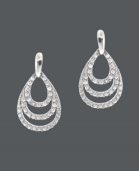 Get three times the shine in B. Brilliant's sparkling teardrop earrings! Three tiers of round-cut cubic zirconias (3/4 ct. t.w.) create a luminous look in a sterling silver setting. Approximate drop: 1 inch. Get three times the shine in B. Brilliant's sparkling teardrop earrings! Three tiers of round-cut cubic zirconias (3/4 ct. t.w.) create a luminous look in a sterling silver setting. Approximate drop: 1 inch.