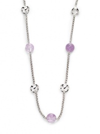 THE LOOKRound stone beadsCutout link accentsRhodium-plated sterling silver settingSignature Tridara claspTHE MEASUREMENTLength, about 42ORIGINImported THE LOOKRound stone beadsCutout link accentsRhodium-plated sterling silver settingSignature Tridara claspTHE MEASUREMENTLength, about 42ORIGINImported