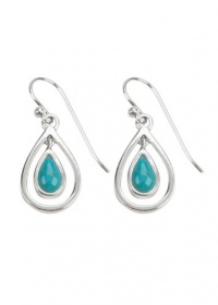 Barse Sterling Silver Turquoise Teardrop Earrings Barse Sterling Silver Turquoise Teardrop Earrings