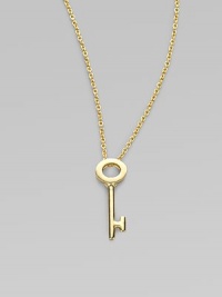 From the Tiny Treasures Collection. The key to your heart's desire, artfully crafted in polished 18k gold, hangs elegantly from an oval link chain. 18k yellow gold Chain length, about 18 Pendant length, about ¾ Lobster clasp Made in Italy From the Tiny Treasures Collection. The key to your heart's desire, artfully crafted in polished 18k gold, hangs elegantly from an oval link chain. 18k yellow gold Chain length, about 18 Pendant length, about ¾ Lobster clasp Made in Italy