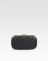 A simply chic style with a sparkly finish, perfect to dress up any look.Top clasp closureOne inside open pocketSuede lining7¾W X 4¾H X ½DImported