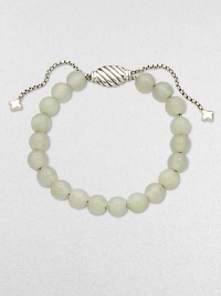 From the Spiritual Bead Collection. Glossy beads of serpentine on a sleek sterling silver box link chain with an adjustable bead clasp. SerpentineSterling silverDiameter, about 2 adjustableAdjustable bead closureImported From the Spiritual Bead Collection. Glossy beads of serpentine on a sleek sterling silver box link chain with an adjustable bead clasp. SerpentineSterling silverDiameter, about 2 adjustableAdjustable bead closureImported